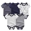 Bébé barboteuses 5-pack infantil combinaison Boygirls vêtements été haute qualité rayé né ropa bebe vêtements Costume 210824