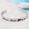 Lettre Mama Bear Bracelet en acier inoxydable Animal ours cub Bracelet bracelet manchette pour femme bijoux fantaisie cadeau fête des mères volonté et sable