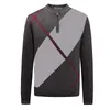 Mens Fashion Sweaters Classic Horse Pattern Pullovers British Style Casual Sweater met Stripe Afdrukken 2021 Herfst