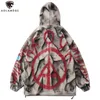 Aolamegs Gothique Punk Graffiti Épaissir Zipper Manteau Veste D'hiver Hommes Lâche Confortable High Street Style Polaire À Capuche Streetwear 211214