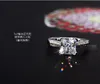 Victoria Princess Transess вырезать 7 мм 2 каратного кубического циркония CZ Обручальные кольца для женщин 100% стерлингового серебра 925 ювелирные изделия J-038