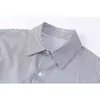 Gestreifte, verkürzte, gespleißte Blusen und Hemden für Damen, stilvolle BF-Streetwear-Cardigan-Oberteile, Taschenbüro-Damen-Freizeit-Blusas 210417