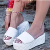 큰 사이즈 블랙 화이트 패션 여성 플랫폼 샌들 여성을위한 샌들 신발 2021 Sandalias Sandles Woman Womens Zapatos Mujer