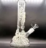 Glow in the dark water pipe staright bong Hookah non fading printing octopus glass bongs dab rig thick bubbler