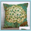 Almofada / travesseiro decorativo casa têxteis jardim clássico flor impressão almofada er algodão fronha de linho lance ao ar livre el suprimentos dro