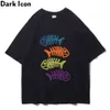 Fish Embroidery Tshirt Men Summer Streetwear Men's T-shirt Short Sleeve Cotton Tee Shirts Black Blue Beige 210603