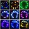 Flashing LED Strings Glow Flower Crown Headbands Light Party Rave Floral Hair Garland Luminous Wreath Wedding Flowers Gifts ZWL382