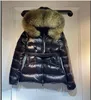 Kvinnor 100% Big Real Fox Fur Hooded Down Coat Thick Warm Double Zipper Jacket Waterproof Parkas Black Yellow Green Color Size 1234