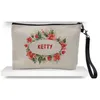Sublimation Make Up Bag Favor Linen DIY Cosmetic Handbag Outdoor Daily Cell Phone Storage Bags Christmas Gift for Women PAD12017