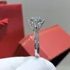 Küme halkaları inbeaut klasik 6 925 gümüş yuvarlak mükemmel kesim 2 ctcolor paso elmas testi moissanit ring kadın düğün mücevher7936695