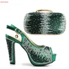 Chaussures habillées Doershow GreenShoes et ensembles de sacs pour dame italienne avec sacs assortis femmes ensemble africain fête JJC1-12