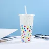 Color Changing Mugs with Lids and Straws 710ml Plastic Reusable Cold Drink Tumblers for Summer Party