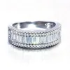 Choucong Vintage Real 925 Sterling Silver Wedding Princess White Topaz CZ Diamond Women Sieraden Eeuwige verlovingsband Ring A02102