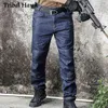 Мужчины тактические брюки армии военные Swat боевые джинсовые работы джинсы грузовые брюки весенние повседневные мужские брюки много карманов H1223