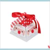 Wrap Event Festief Party Home Garden 50 PCSlot Merry Candy Bag Christmas Tree Gift Box met Bells Paper Container Supplies Drop Delive