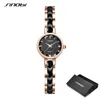 SINOBI Dames Horloge De Luxe Rose D'or Femmes Montres De Mode Diamant Femme Montres À Quartz Relogio Feminino Zegarek Damski 210616