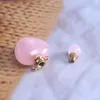 Ciondolo per bottiglia di profumo in pietra di cristallo naturale da 2 cm Collana con bottiglie di olio essenziale di cristallo rosa Accessori moda senza catena