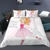 Tecknad sängkläder för barnbarn Barn Barn Crib Duvet Cover Set Pillowcase Edredones Nios Girls Princess Blanket Quilt Cover 210706