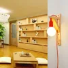 Wall Lamps With Cable Simple Wooden Creative Hanging Solid Wood For Aisle Bedside Living Dining Room Wardrobe Corridor Fixtures 210724