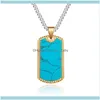 Pendant & Pendants Jewelrypendant Necklaces Luxury Designs Stainless Steel Men For Women Aessories Minimalist Style Blue Color Stone Jewelry