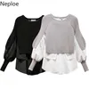 Neploe Vêtements d'hiver Femmes Patchwork Tricoté Chic Pulls Plus Taille Pull Femme Lâche Pull Pull Pull Femme 4G108 210422