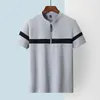 Polos da uomo Estate Arrivo 2021 Stand Collar Abbigliamento Abbigliamento Casual Cotton Moda Patchwork Tee Tops Slim Plus Size 4XL Mens T-shirt