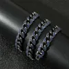 Мужские темно-синие кубические Zircon ожерелье, 16-24 дюймовая цепь, 12 мм, подарок, мода хип-хоп, CZ ожерелье Q0809