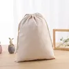 Present Wrap Pouches Drawstring Bags Bomull REAUSABLE Travel Pouch Vegetabilisk Förvaring Ryggsäck Tote Packing Bag kan skärpa tryckt maskin tvättbar