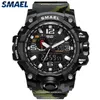 Smael merk mannen mode waterdichte stopwatch analoge quartz horloge heren sport horloges casual digitale klok mannelijke relogio masculino x0625