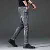 Printemps 2022 Et Été européen Mode Brand Jeans Broderie Homme, Perceuse, Fit Slim, Elastic coréen petit pied long pantalon long