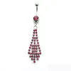 Fashion Belly Button Rings Stainless Steel Dangle 3 Color Rhinestone Sexy Navel Body Piercing Jewelry