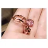 Rose Diamond för kvinnor Fashion Pink Topaz Gemstone Bizuteria 14K Gold Garnet Drop Earring Orecchini Girls4834521