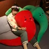 Sevimli Net Kırmızı Biber Yastık Peluş Oyuncak Büyük Karikatür Yumuşak Biber Sebze Bebek Çocuk Doğum Günü Hediyesi için Kız 43 inç 110 cm DY50984