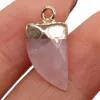 Natural Stone Charms knife Shape Beads Pendant Rose Quartz Healing Reiki Crystal Finding for DIY Necklaces Women Fashion Jewelry 10x22mm