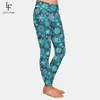 LETSFIND Beautiful 3D Christmas Snowflakes Pattern Milk Silk Print Plus Size Leggings High Waist Elastic Fitness 211215