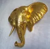 Galvanik Altın Fortune Fil Duvar Asılı Dekoratif Nesneleri Reçine Hayvan Kafası Ev Bar Kulübü Yumuşak Dekorasyon