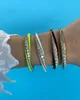 2021 Zomer Hot Selling Sieraden Goud Kleur 7 Kleurrijke Neon Emaille Kleurrijke 5a Cubic Zirconia CZ Bangle Bracelet Q0720