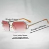 2023 Gafas de diseñador Nuevo Vintage Sin montura C Alambre Gafas de sol Hombres Gafas Mujeres para el verano Corte de diamante Gafas transparentes Marco de metal Oculos Gafas 01