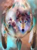 Diamond Målning 5D DIY DREAMCATHER Bild Broderi Animal Wolf Cross Stitch Home Decoration Wall Art Handmited Gift2953