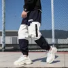 Hip Hop Boy Multi-Pocket Elastic Midje Design Harem Pant Men Streetwear Punk Casual Trousers Jogger Male Sweatpants Fashionable Men's Pants