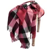 Осенью и зимняя женская британский баш щетик кашемировой шаль двойное использование густая пара шарф