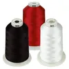 Paquets de couleur de fil d'habillement de bobine énorme de fil de machine de broderie de polyester 5000M pour toutes les machines