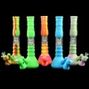 3 layer filtration Glass tube beaker bong water pipe Silicone hookah tobacco smoking for Dry Herb Unbreakable bongs hookahs