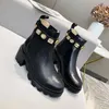 Womens Designer Boots Classic Ankle Booties Ladies Martin Women Shoes Removable Crystal Diamond Leather Cowhide Heel 6CM with Box