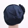 Large Flower Turban Muslim Caps Fashion Ladies Women Ruffle Beanie Head Wrap Chemo Hats Beanie/Skull Oliv22