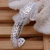 Silver Color Women Lady Girl Cute Favorite Gift Retro Charm Exquisite Circular Open Bangle Bracelet Fashion Jewelry B144 Q0719