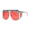 Diseñador de lujo para hombre, mujer, gafas de sol para hombre, marco grande, lente irregular, película de color, gafas de sol en 5 colores 23012 #