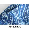 KPytomoa mulheres chic moda bolsos frontais paisley impressão shorts vintage alta cintura lado zíper feminino calças curtas mujer 210719