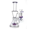 Klein Recycler Heady Glass Bongs Hookahs Showerhead Perc Oil Dab Rigs Water Pipes 4mm Thick With Bowl