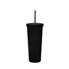 700ml Large Capacity Straw Mugs Stainless Steel Double Wall Insulation Mug with Lid and Straws Reusable Cup